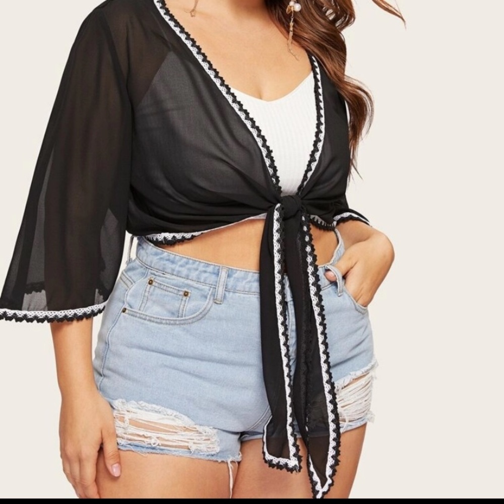 Sheer Crop Kimono